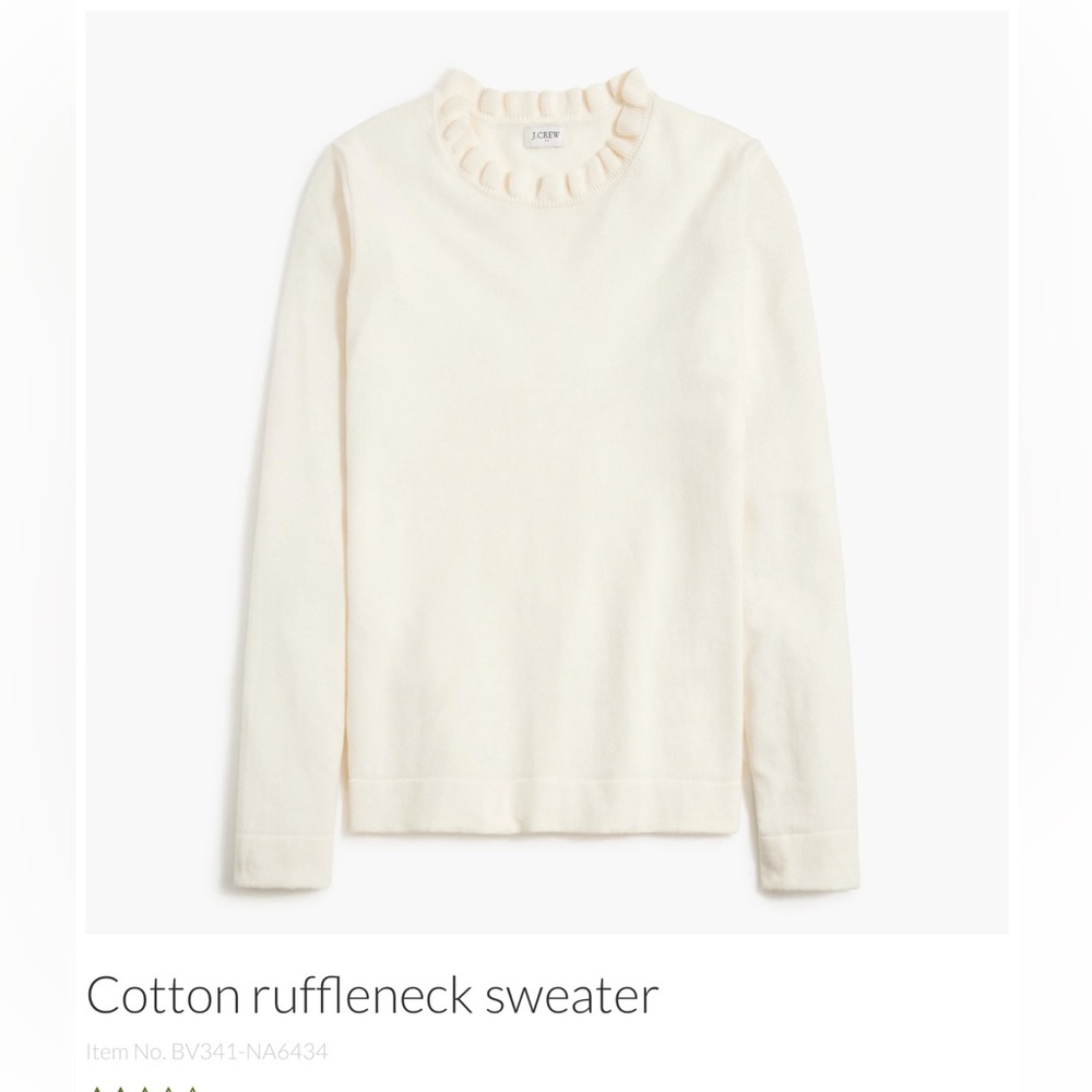J. Crew Ivory Long Sleeve Ruffle Top